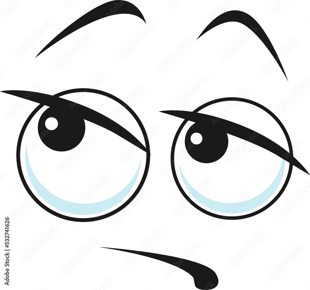 Cartoon face vector icon, funny boring or dreaming Cartoon face vector icon, funny boring or dreaming