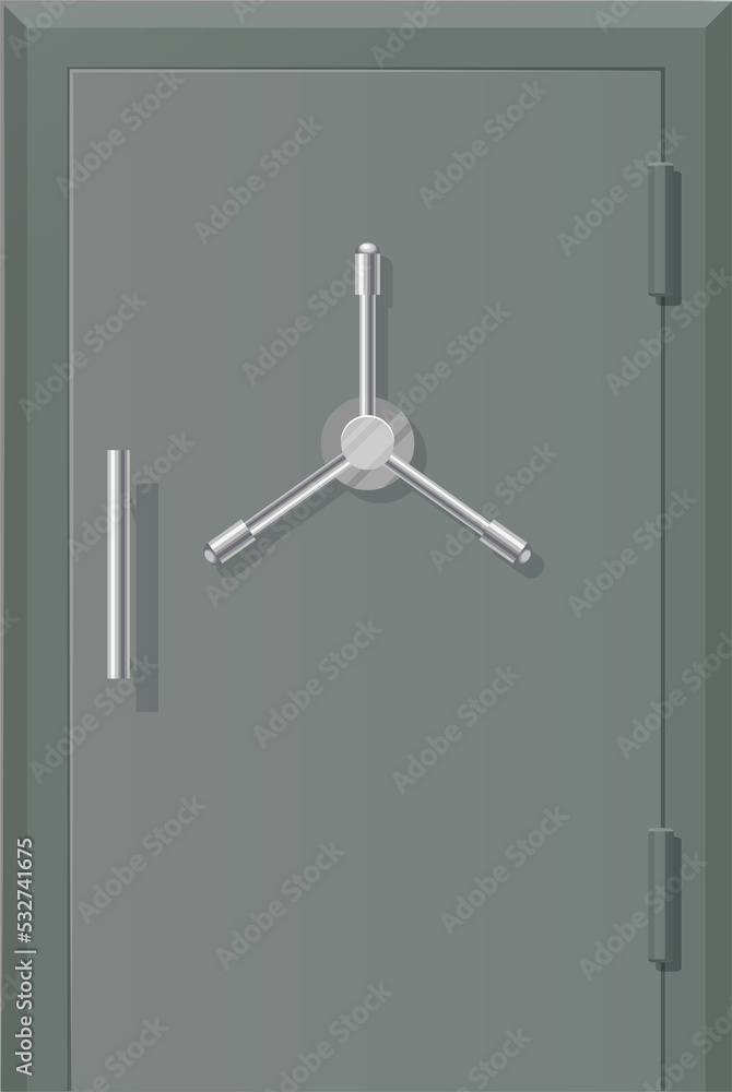 Metal door with valve and pole handle vector icon