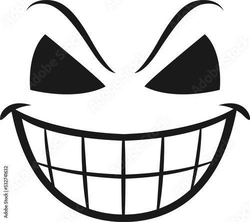 Halloween Smiling Face Vector Icon, Scary Smile Stock Vector - Illustration  of monster, demon: 255037336