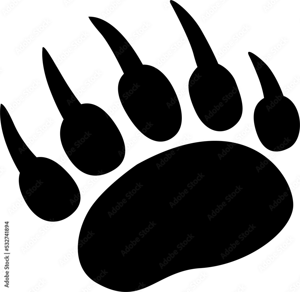 polar-bear-footprint-step-isolated-paw-silhouette-stock-illustration