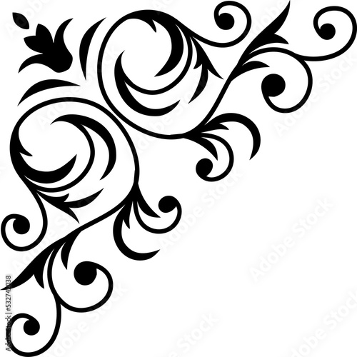 Ink corner frame embellishment  victorian flourish