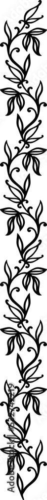 Ornamental separator, floral ornate vertical line Ornamental separator, floral ornate vertical line