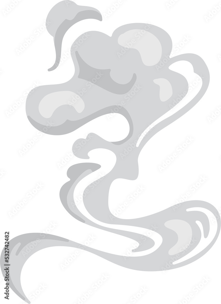 Cartoon puff effect cloud, steam of hot drink Cartoon puff effect cloud, steam of hot drink