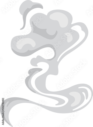 Cartoon puff effect cloud, steam of hot drink