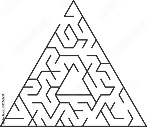 Canvas Print Maze game triangle shape rebus isolated riddle