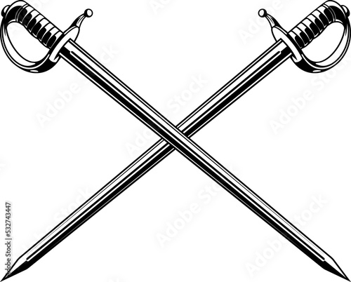 Crossed pirate sabers, swords, epees vector icon Fototapet