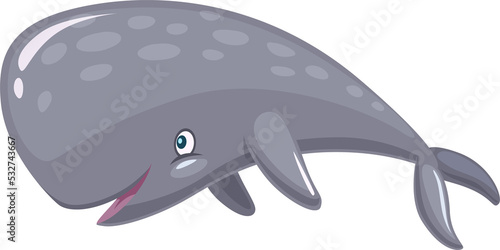 Cartoon cachalot or sperm whale character