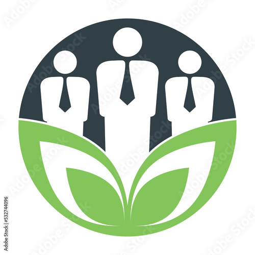 Minimal teamwork logo design. Leadership logo template.	