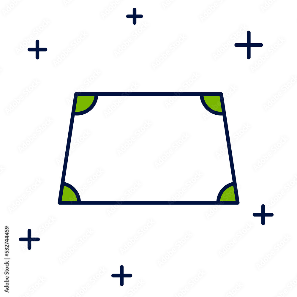 Filled outline Acute trapezoid shape icon isolated on white background. Vector Filled outline Acute trapezoid shape icon isolated on white background. Vector