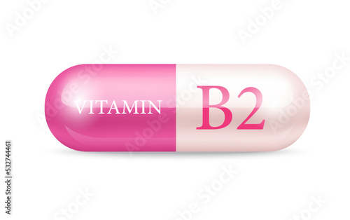 Capsule vitamin K structure Pink and white. transparent capsule pill. Drug business concept. 3D Vitamin complex with chemical formula. Personal care, beauty concept. Vector Illustration.	
