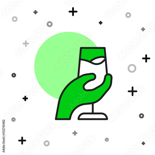 Filled outline Wine tasting, degustation icon isolated on white background. Sommelier. Smells of wine. Vector