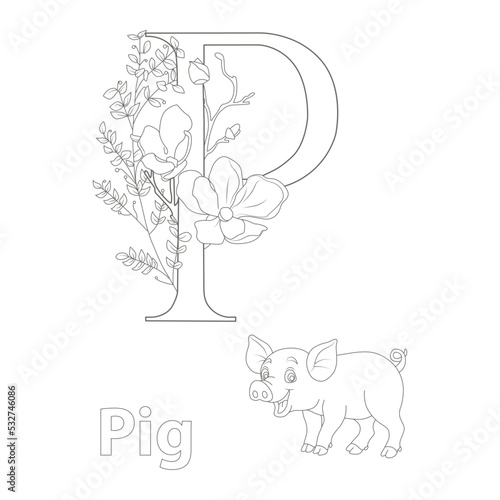 funny abc coloring page for kids