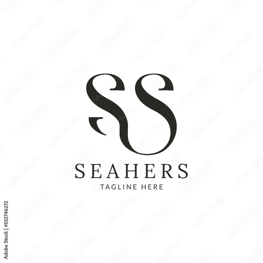 Initial SS Serif Monogram Logo Vector. Letter S Typography Icon. Initial SS Luxury Alphabet. Modern, Elegant, Luxury Style for Company Brand Identity Initial SS Serif Monogram Logo Vector. Letter S Typography Icon. Initial SS Luxury Alphabet. Modern, Elegant, Luxury Style for Company Brand Identity