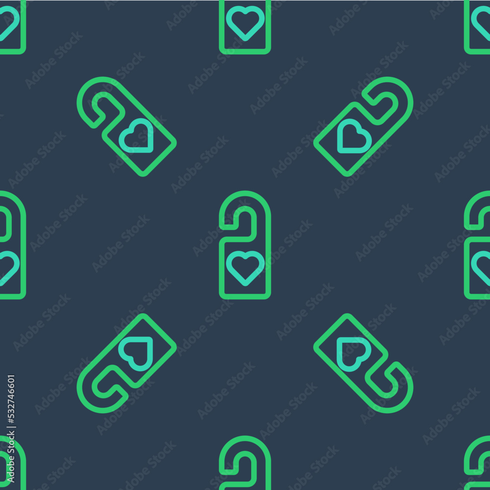 Line Please do not disturb with heart icon isolated seamless pattern on blue background. Hotel Door Hanger Tags. Vector Line Please do not disturb with heart icon isolated seamless pattern on blue background. Hotel Door Hanger Tags. Vector