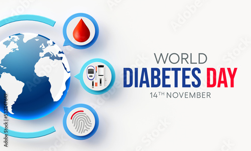 World Diabetes day is observed every year on November 14, it is the primary global awareness campaign focusing on diabetes. 3D Rendering