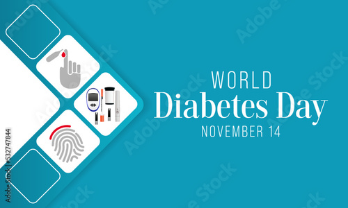 World Diabetes day is observed every year on November 14, it is the primary global awareness campaign focusing on diabetes. Vector illustration