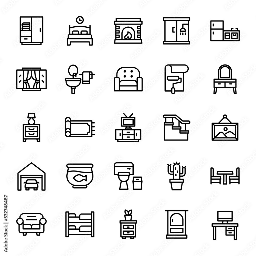 furniture icons set illustration vector graphic furniture icons set illustration vector graphic