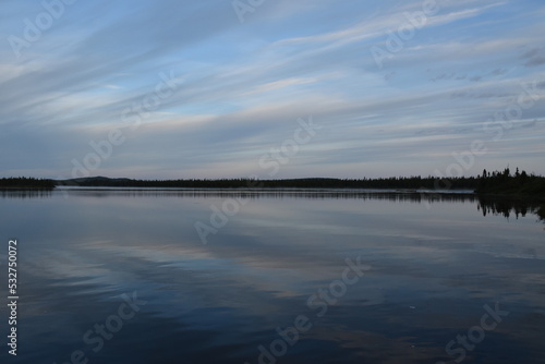 The river in the early morning, Transtaiga road, Baie James, Québec, Canada