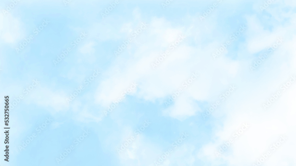 Abstract watercolor background. Abstract gradient sky blue watercolor aquarelle painted background. 