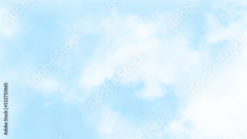 Abstract watercolor background. Abstract gradient sky blue watercolor aquarelle painted background. 