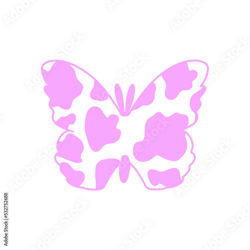 Purple Pastel Cow Print Butterfly
