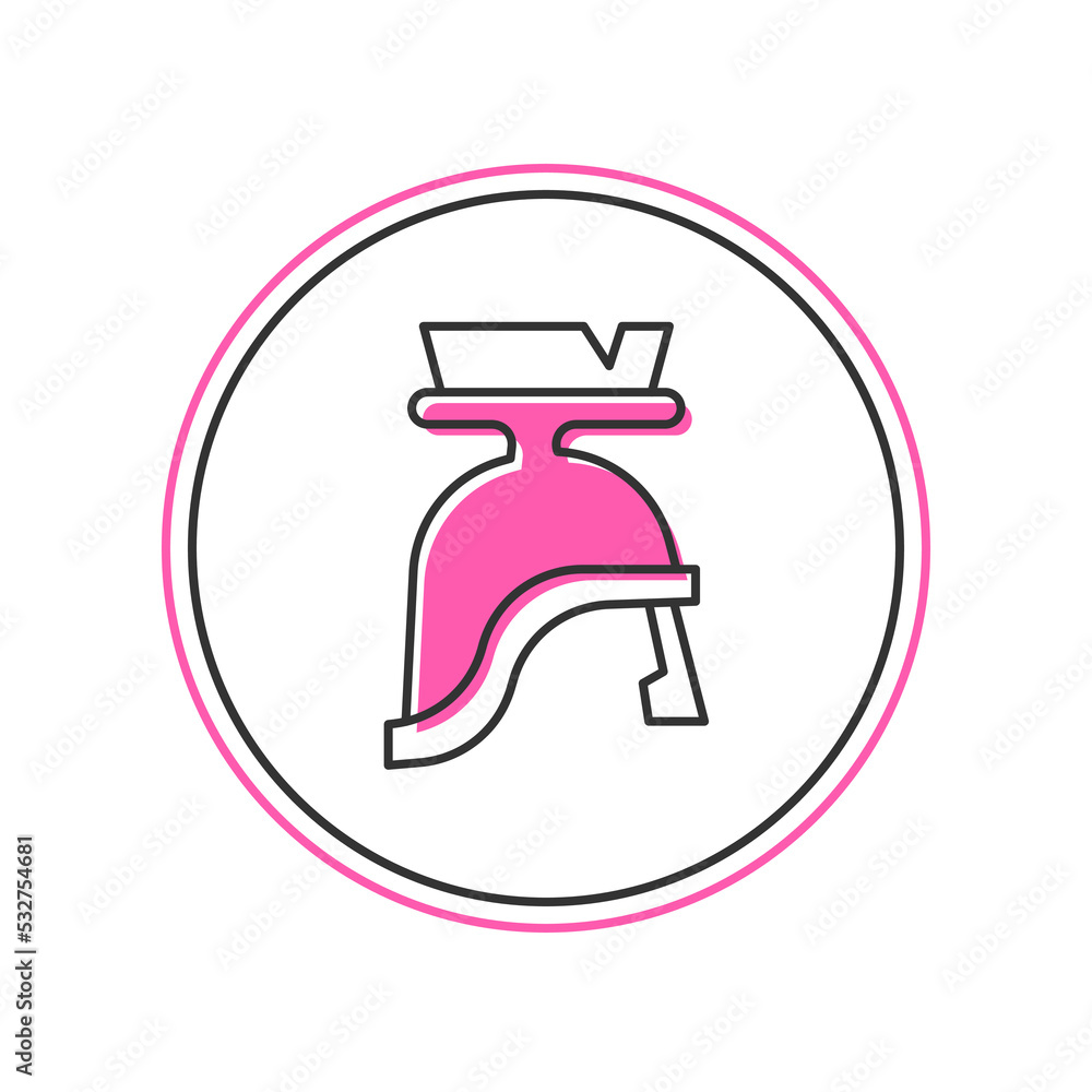 Filled outline Roman army helmet icon isolated on white background. Vector Filled outline Roman army helmet icon isolated on white background. Vector