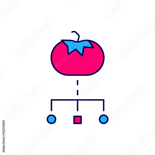 Filled outline Genetically modified food icon isolated on white background. GMO fruit. Vector