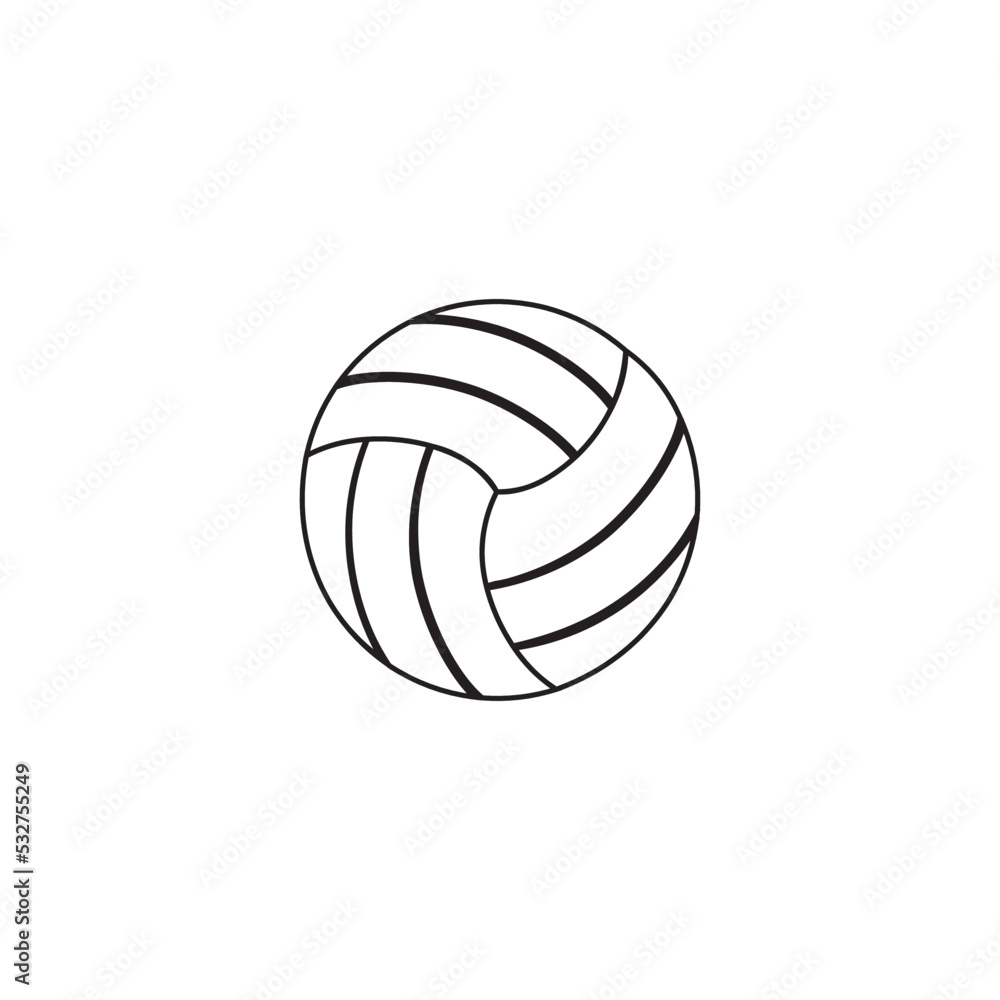 Graphic flat volleyball icon for your design and website