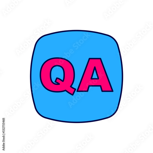Filled outline Speech bubbles with Question and Answer icon isolated on white background. Q and A symbol. FAQ sign. Chat speech bubble and chart. Vector © Kostiantyn