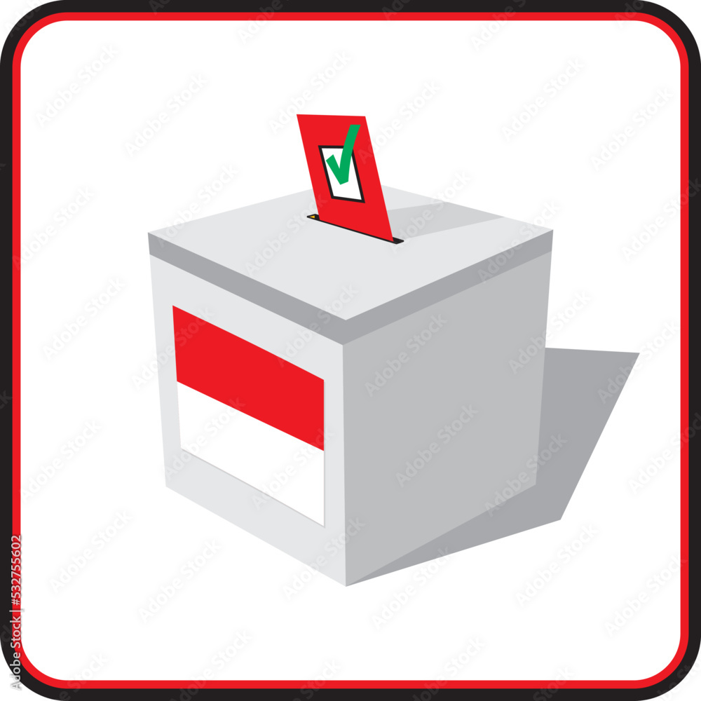 Indonesian Ballot box . Illustration on white background Indonesian Ballot box . Illustration on white background