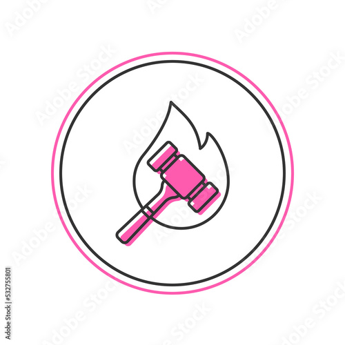 Filled outline Auction hammer icon isolated on white background. Gavel - hammer of judge or auctioneer. Bidding process, deal done. Auction bidding. Vector