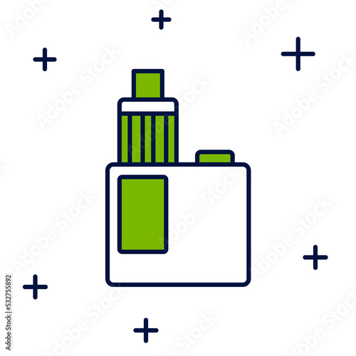 Filled outline Vape mod device icon isolated on white background. Vape smoking tool. Vaporizer Device. Vector