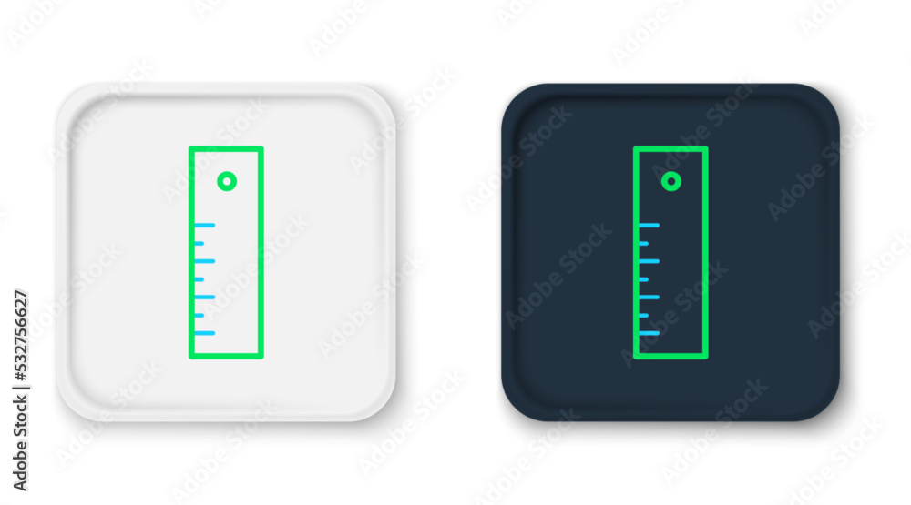 Line Ruler icon isolated on white background. Straightedge symbol. Colorful outline concept. Vector Line Ruler icon isolated on white background. Straightedge symbol. Colorful outline concept. Vector