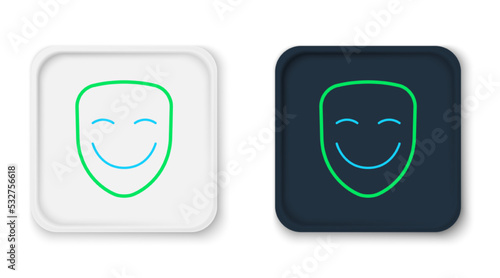 Line Comedy theatrical mask icon isolated on white background. Colorful outline concept. Vector