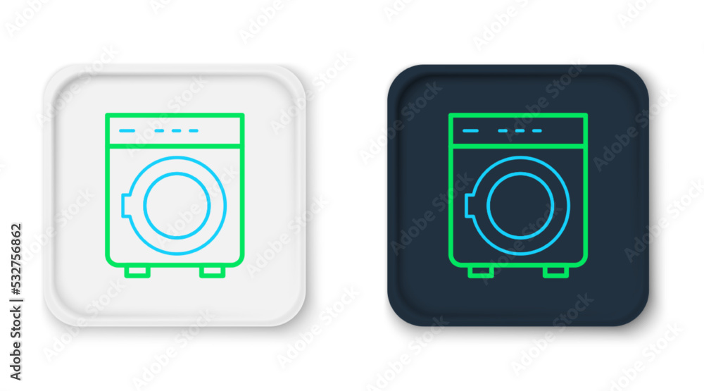 Line Washer icon isolated on white background. Washing machine icon. Clothes washer - laundry machine. Home appliance symbol. Colorful outline concept. Vector Line Washer icon isolated on white background. Washing machine icon. Clothes washer - laundry machine. Home appliance symbol. Colorful outline concept. Vector