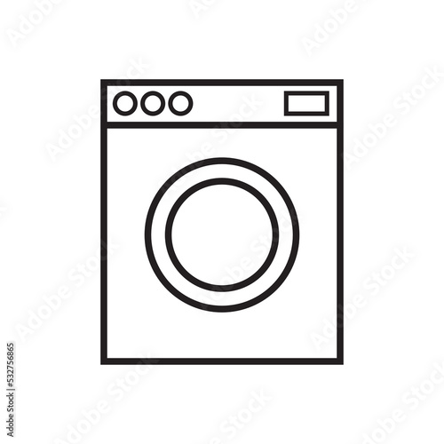 Graphic flat washing machine icon for your design and website