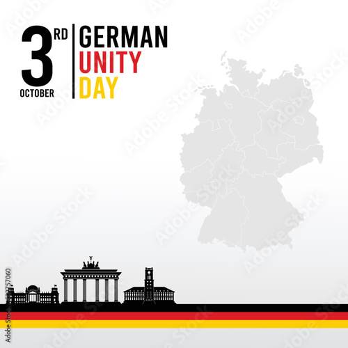 German Unity Day with map