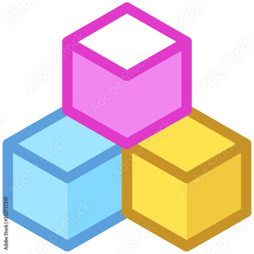 Cubic Pattern Vector Icon