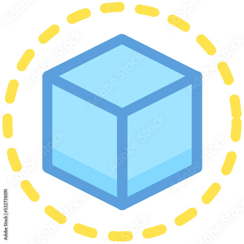 Cubic Box Vector Icon