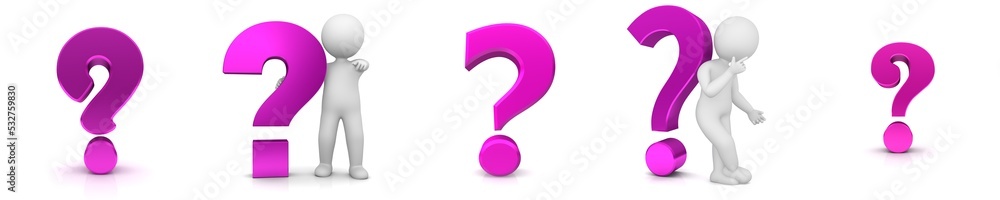 Question marks pink 3d