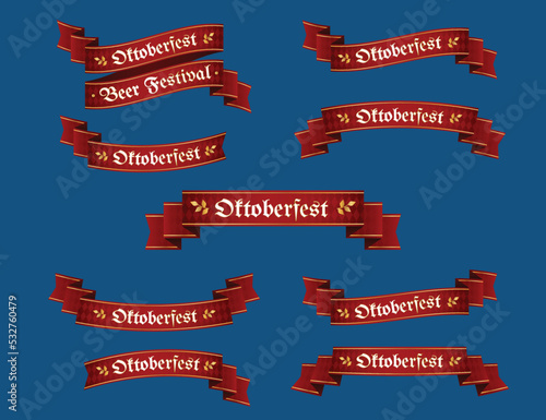 detailed oktoberfest ribbons collection vector design illustration