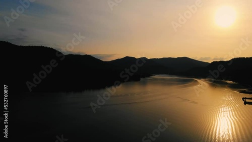 Aerial view of Lake Teletskoe photo