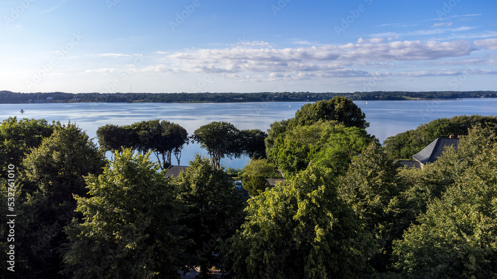Obraz premium Solitude from the air with a view of the Flensburg Fjord on the Baltic Sea
