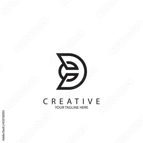 Creative monogram DC and CD letter logo vector