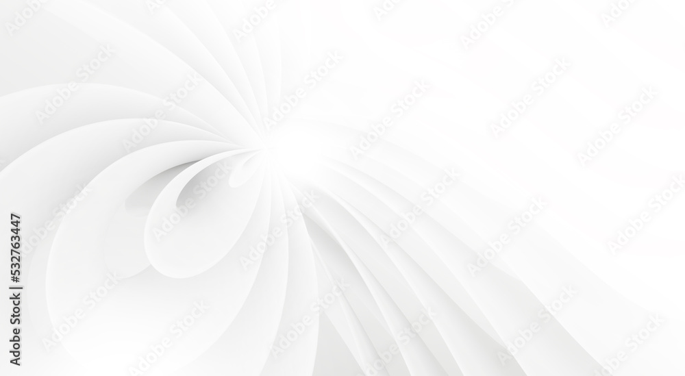 Abstract white and gray color background with round shape. 3D render illustration. Abstract white and gray color background with round shape. 3D render illustration.