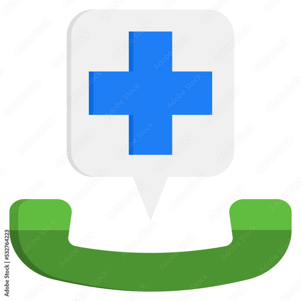 Obraz premium Emergency Call flat color icon. Can be used for digital product, presentation, print design and more.