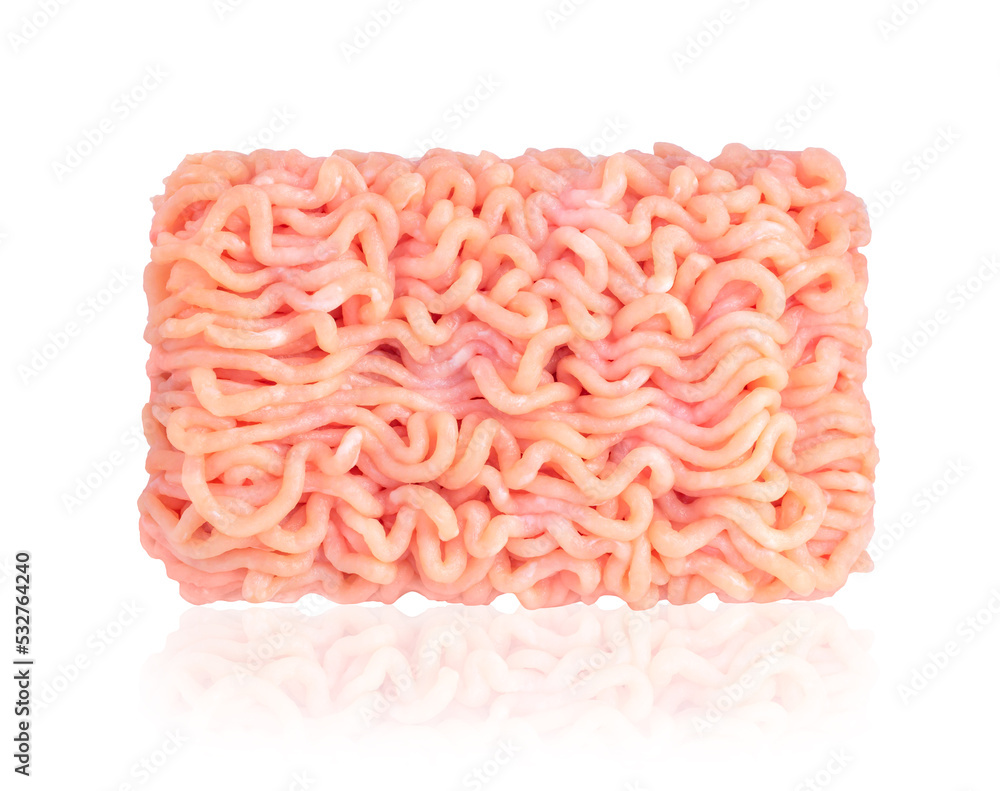 Fresh minced turkey on a white background. Fresh minced turkey on a white background.