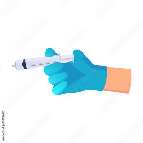 Hand Holding A Syringe 