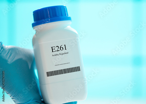 Packaging with nutritional supplements E261 acidity regulator photo