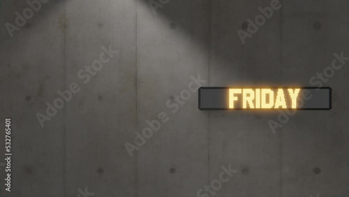 Cartel luminoso Black Friday led, 4K